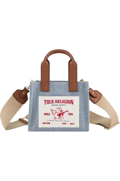 True Religion حقيبة يد نسائية صغيرة للسفر مع حزام قابل للتعديل