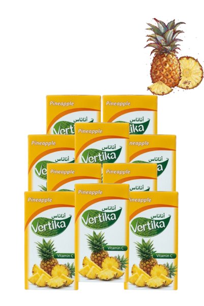 vertika 10 قطع من فيتامين سي بنكهة الأناناس، 6 أظرف