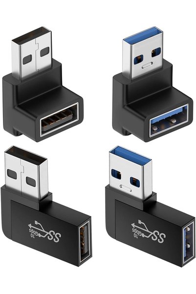 SWIUKPHE 90 Degree USB 3.0 Adapter (4 Pack), Vertical & Horizontal Angle, USB...