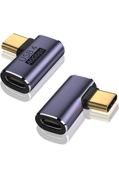 VCOM USB C 90 Degree Adapter (2 Pack), 40Gbps Data Transfer USB Type C Male t...
