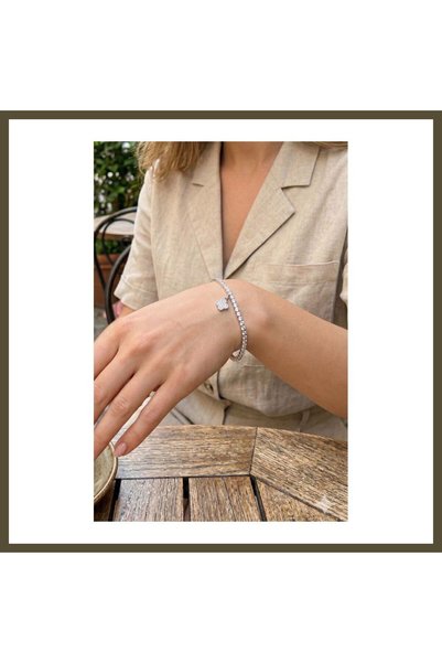 northcity n Yonca Model Silver-Colored Elevator-Style Waterway Bracelet with ...
