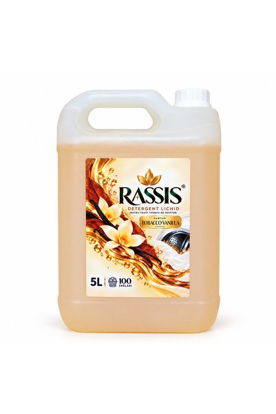 RASSIS Detergent Lichid pentru Rufe Tobacco Vanilla, 5 L, 100 Spălări, Pentru...