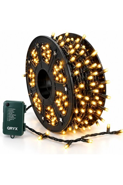 OEM Instalatie Luminoasa LED QRYX® de Craciun, 50 m, Alb Cald, 8 Jocuri de Lu...
