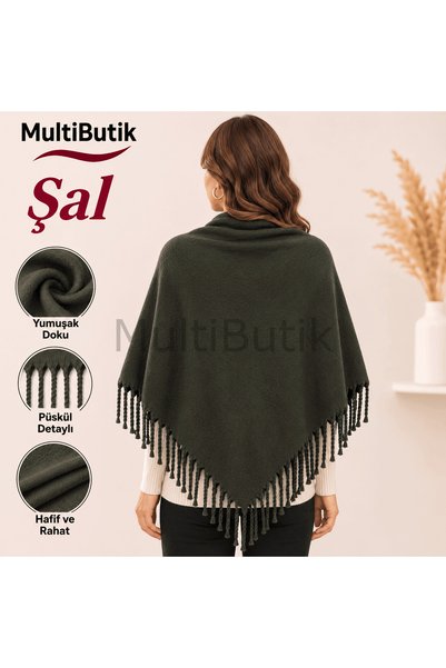 MultiButik Women's Corded Fabric Shawl – Khaki