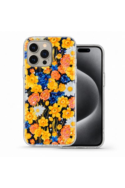 ZetGSM Husă pentru iPhone 15 Pro cu imprimeu floral, rezistentă la șocuri și ...
