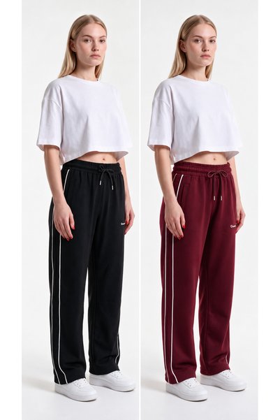 VESTRO Women's 2-Piece Sweatsuit Set with Side Pipes, Relaxed Fit, and Zipper...