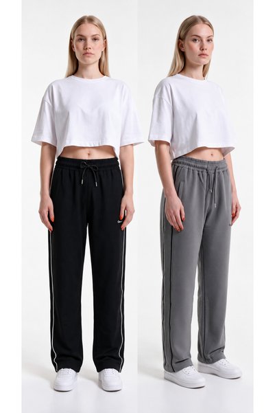 VESTRO Women's 2-Piece Sweatsuit Set with Side Pipes, Relaxed Fit, and Zipper...