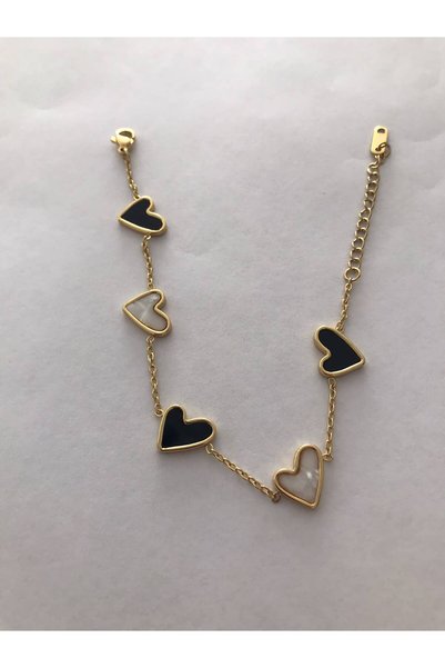 Alışveriş Kasabası Black and White Detailed Bracelet