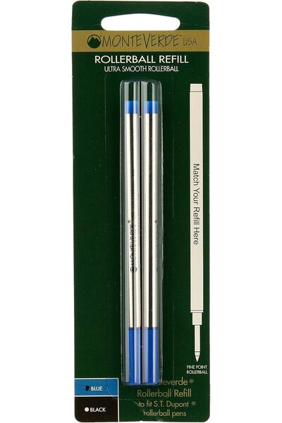 Monteverde خرطوشة حبر رولربول تناسب أقلام دوبونت رولربول، رأس دقيق، أزرق، عبو...