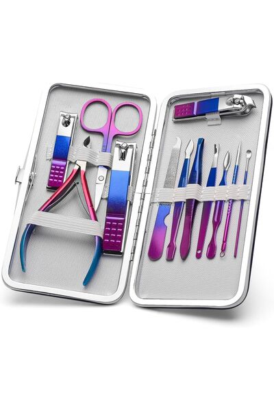 Yelajoy 12PCS Manicure Set, Professional Nail Clipper Kit with Travel Case