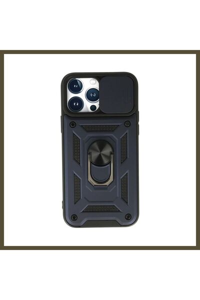 northcity n iPhone 13 Pro Compatible Case with Pars Lens Ring - Navy Blue BX