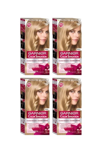 Garnier 4x PACHET Vopsea de păr permanentă cu amoniac Color Sensation 8.0 Blo...