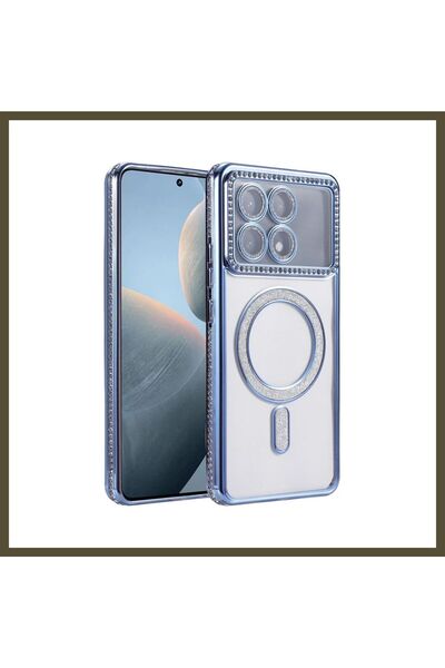 northcity n غطاء Joke المغناطيسي اللامع المتوافق مع هاتف Poco X6 Pro - أزرق BX.