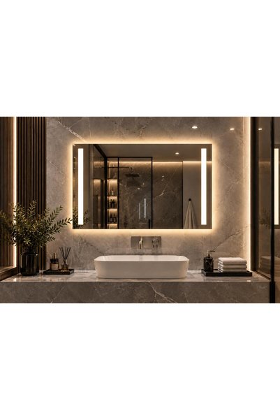 RİCAS DESİGN 90X60 KANALLI LEDLİ AYNA SALON HOL KORİDOR BANYO AYNASI