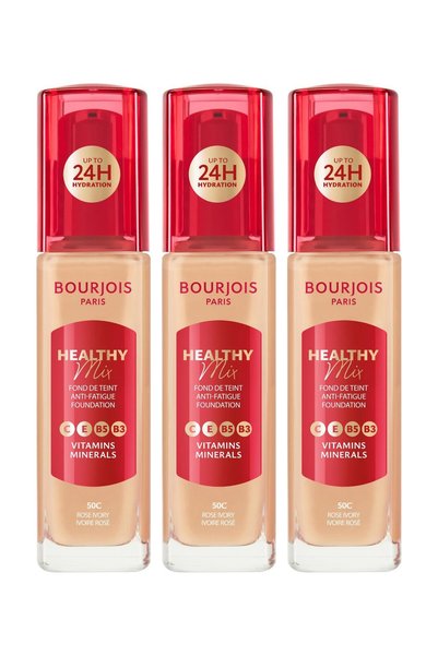 Bourjois 3x PACK Healthy Mix Foundation, 50C Rose Ivory, 30 ml