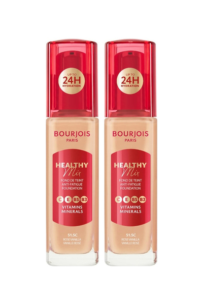 Bourjois 2x PACK Healthy Mix Foundation, 51.5C Rose Vanilla, 30 ml