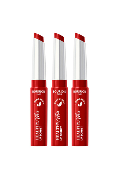 Bourjois 3x PACK Healthy mix clean lip sorbet - 01 - sundae cherry sundae, 1.7g