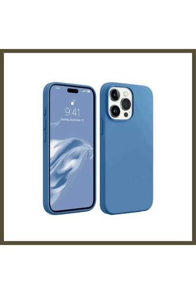 northcity n غطاء متوافق مع هاتف iPhone 15 Pro، مصنوع من السيليكون - لون أزرق BX.
