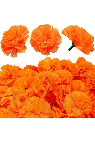 Jorunb Artificial Marigold Flowers with Stems, 10Pcs Marigold Flowers Heads B...