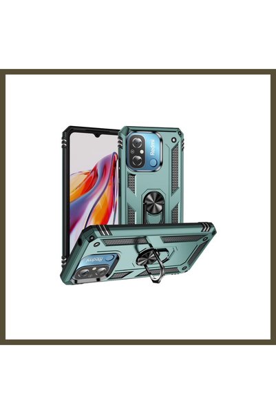 northcity n غطاء سيليكون لجهاز Redmi 12C، تصميم "سوفيا" مع حلقة - لون أخضر BX.