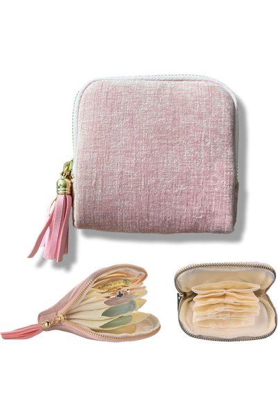 KASTWAVE Travel Jewelry Case, Small Soft Velvet Organizer Pouch for Bangles, ...