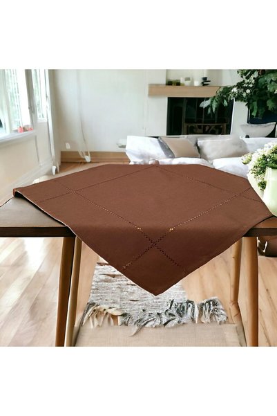 Linea Home Λινό Τετράγωνο 85x85 με Χειροποίητο Azure IRIS 10948 Καφέ LH2036019-1