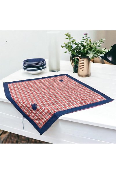 Linea Home Κεντητή τετράγωνη απλικέ με τζιν μπορντούρα 90X90 LH2036028-1