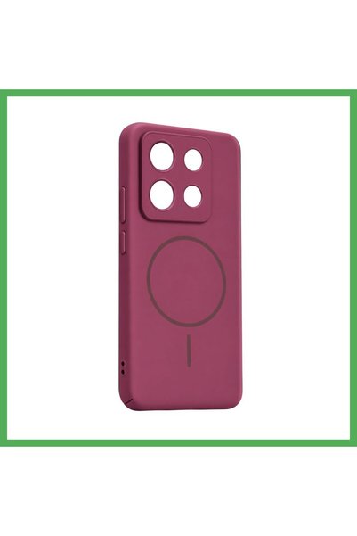 Nur store Çanta غطاء Redmi Note 13 4G Mika PC Magsafe - باللون العنابي من BEZOSS