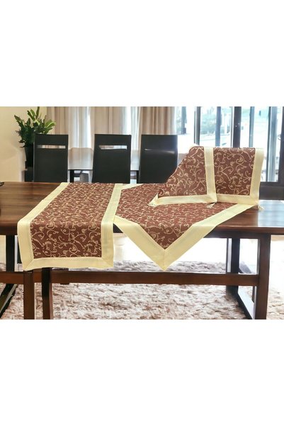 Linea Home ΣΕΤ ΤΡΑΠΕΖΟΜΑΝΤΗΛΩΝ 4 ΤΕΜΑΧΙΩΝ. ΣΑΤΕΝ ΖΑΚΑΡ ΜΕ ΜΠΟΡΝΤΟΥΡΑ ΒΙΝΣΕΝΤ ...