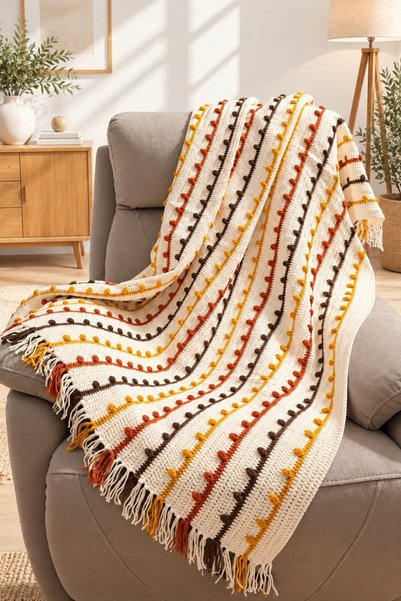 nftart.design TopTop - Hand-Knitted Armchair Throw & TV Blanket & Lap Blanket