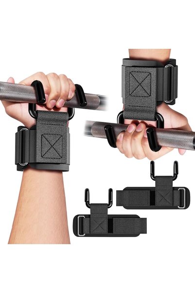 TERRIFI Weight Lifting Hooks for Men and Women, Heavy Duty 330LB Capacity Gym...