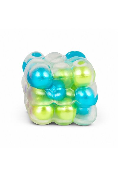 Generic Minge senzorială de strâns tip cub cu mărgele, verde-albastru, 3+