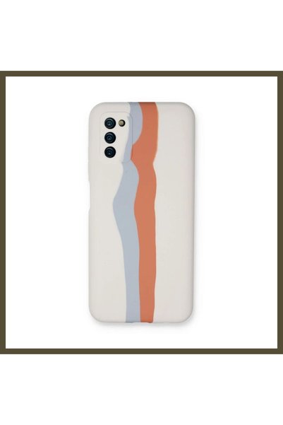 northcity n Samsung Galaxy A03S Marbled Launch Silicone Case - White-Orange BX