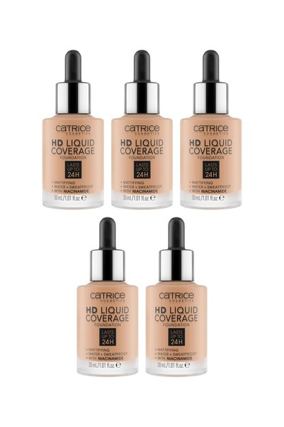 Catrice 5x PACHET Fond de ten lichid cu acoperire HD 040, 30 ml