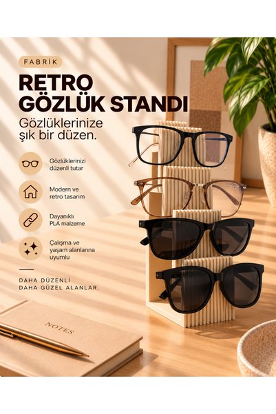 Retro Gözlük Standı – Çok Katlı Dekoratif Gözlük Organizeri