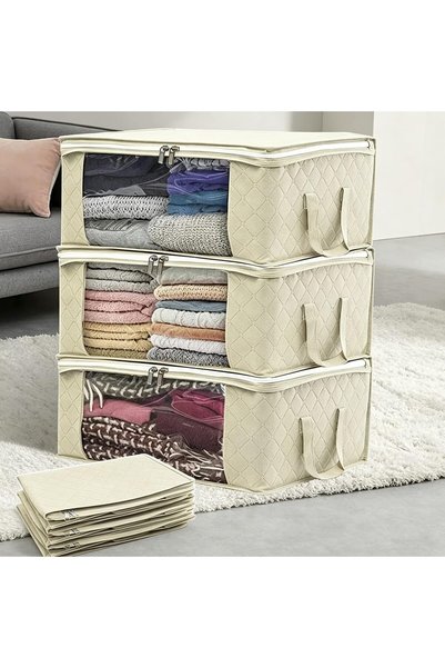 GENERAL Clothes Storage Bag, Foldable Closet Storage Organizer with Transpare...