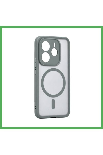 Nur store Çanta Redmi Note 14 4G Loji Magsafe Case - Gray BEZOSS