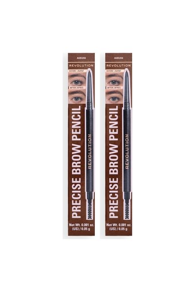 Revolution 2x PACK Precise Brow Makeup Eyebrow Pencil, Auburn, 0.05g