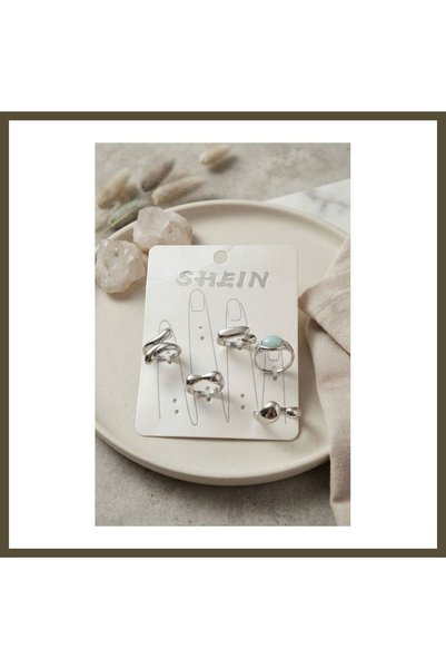 northcity n Silver-Tone Brass Bohemian Ring Set BYK4271 BX