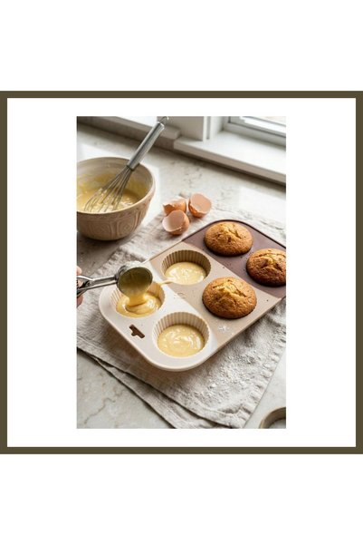 northcity n Coffee-Colored 6-Piece Silicone Cake and Chocolate Mold & Muffin ...