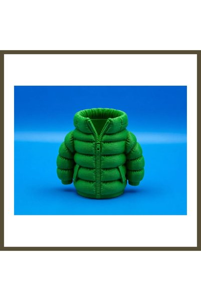 northcity n 3D-Printed Puffer Coat Pencil Holder - Desktop Organizer - Green BX