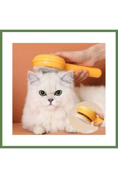 Hobibahçem HB006 Hamburger-Shaped Self-Cleaning Pet Brush