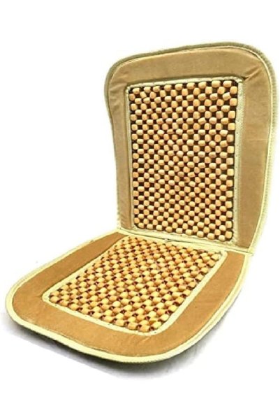 DETACHI VW1 Wooden Velvet Border Bead Seat With Anti-Slip Accupressure Design...