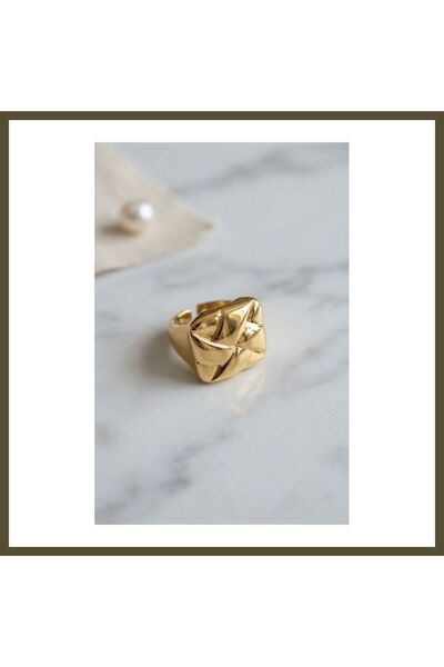 northcity n Adjustable Gold-Colored Ring with Geometric Origami Design BX