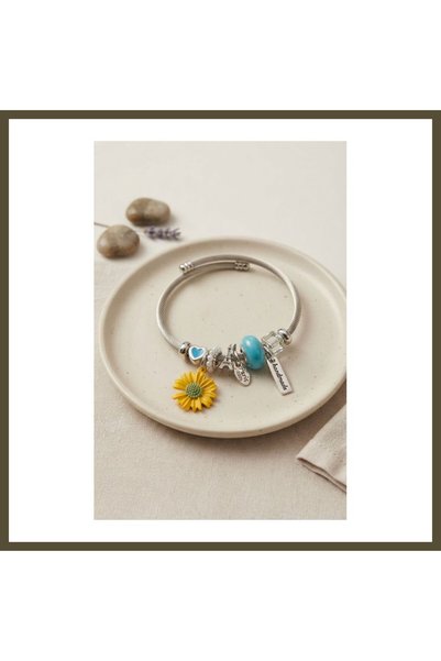 northcity n Yellow Daisy Charm Bracelet BX
