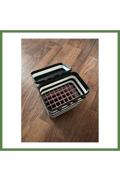 Generic Brand 3D-Printed Striped Storage Box, Pen and Marker Organizer with L...