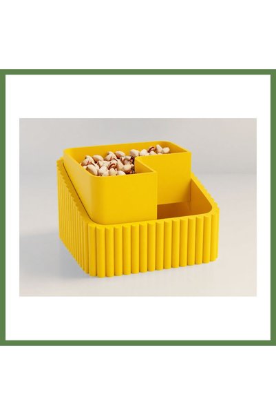 Hobibahçem 3D-Printed Pistachio Bowl - Dual-Chamber Shell Separator Serving B...