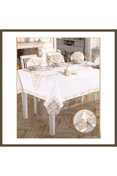 northcity n Elegant Linen 26-Piece, 12-Person, Cream-Gold, 160 × 260 cm Table...