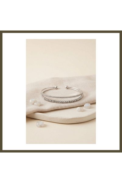 northcity n Silver-Colored Doric-Style Women's Bracelet with Zircon Stones BX
