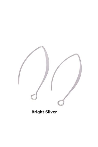 Choice Bright Silver 20Pcs 925 Sterling Silver Plated Ear Wires V-shape Earri...